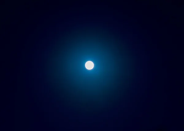 Πανσέληνος Καθαρό Ουρανό Εικόνας Μπλε Τόνος — Φωτογραφία Αρχείου