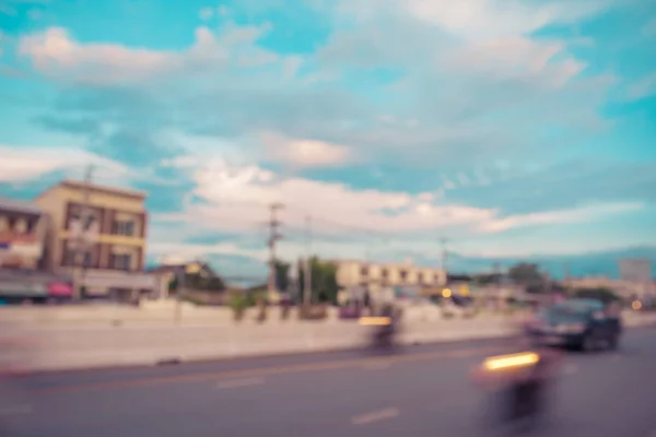 Image Blur Car Road Evening Time Background Usage Vintage Tone — Stock Photo, Image