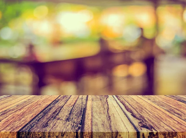 Blur image of restaurant with bokeh . — Stock Photo, Image