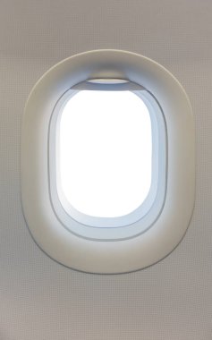 Uçakta penceresiyle beyaz boş pencere