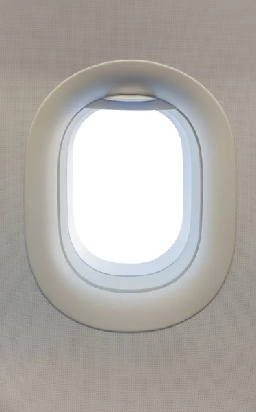 Вікно Літаку Білим Порожнім Вікном — стокове фото