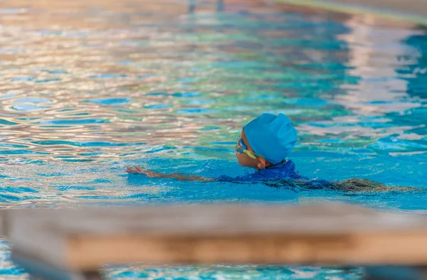 Image Asian Boy Swimming Pool — Stock Photo, Image