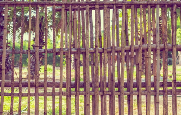 Вінтажний Тон Бамбукового Паркану День — стокове фото