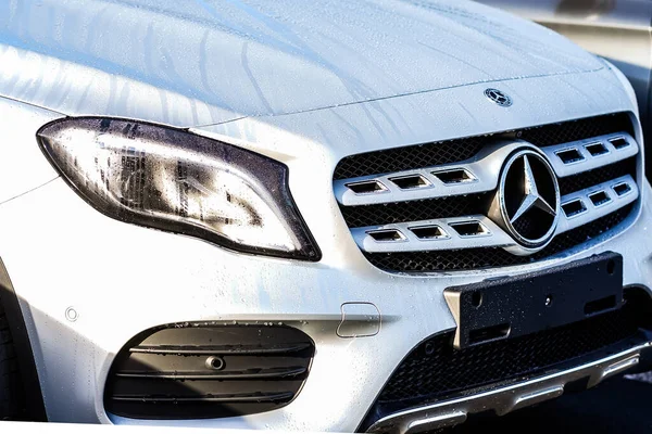 Байонна Франція Грудня 2019 Року Вид Mercedes Benz Зовнішні Деталі — стокове фото