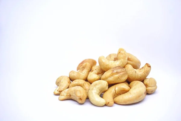 Close Cashew Nuts White Background — Stock Photo, Image