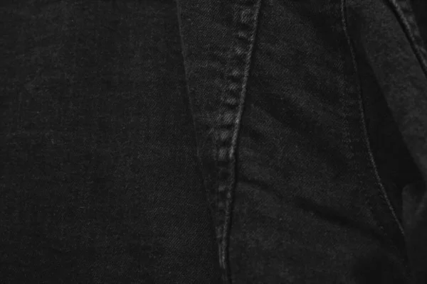 Zbliżenie Czarny Dżinsy Tkanina — Zdjęcie stockowe