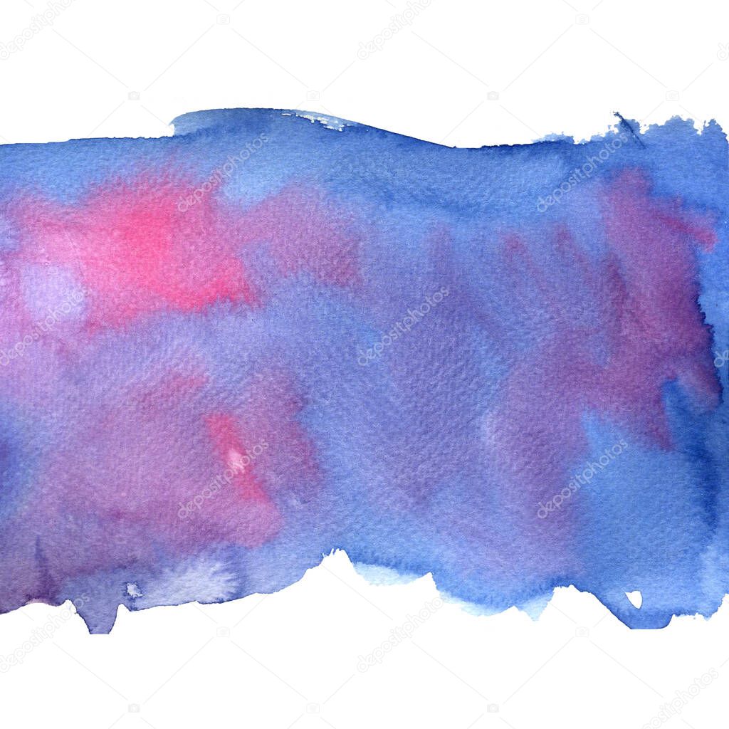 abstract blue and purple watercolor background isolated 
