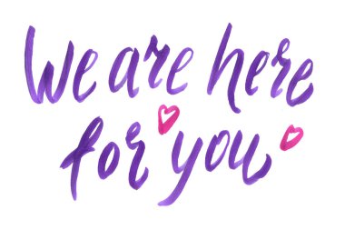 El yapımı fırça harfleri. Senin için buradayız.