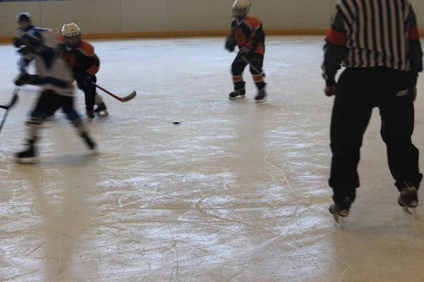 Young hockey players on the ice — Stock Photo, Image