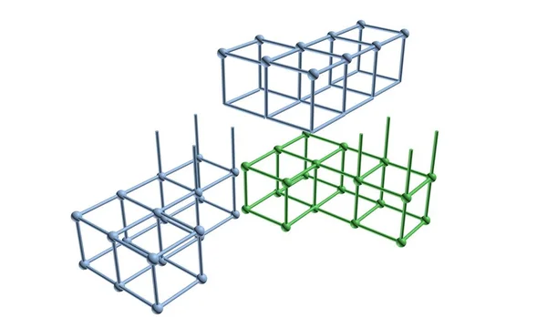 Elementy siatki atomu 3d — Zdjęcie stockowe