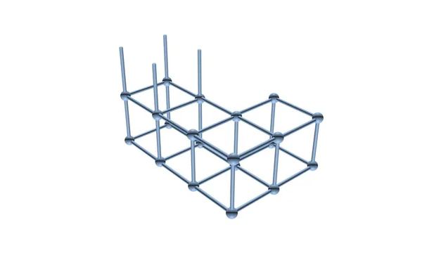 Elementy siatki atomu 3d — Zdjęcie stockowe