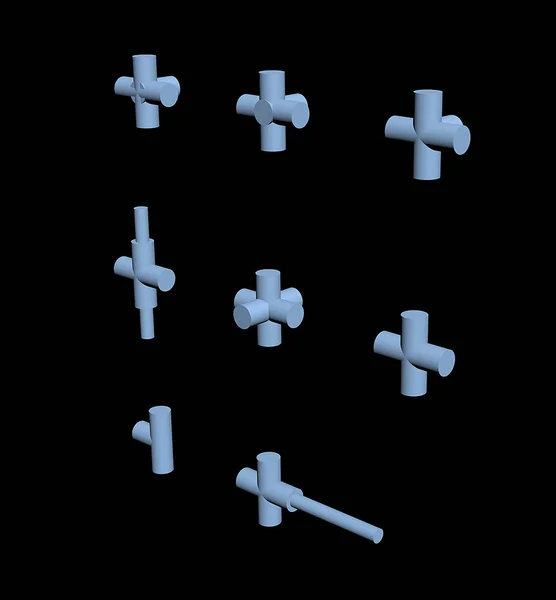 Типы соединительных труб 3D — стоковое фото