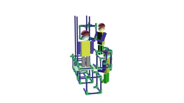 Montaje Trabajadores Construcción — Vídeo de stock