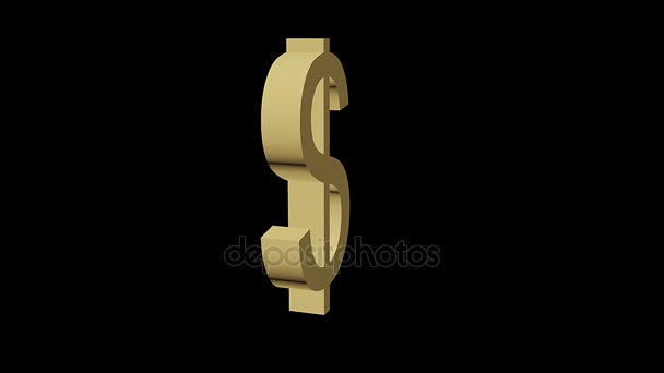 Bewegliches Dollar-Symbol 3d — Stockvideo