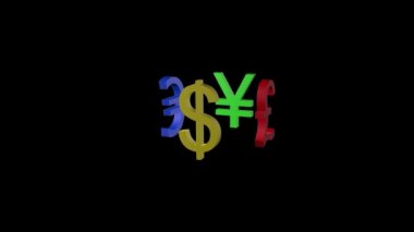 Hareket 3d büyük para sembolleri