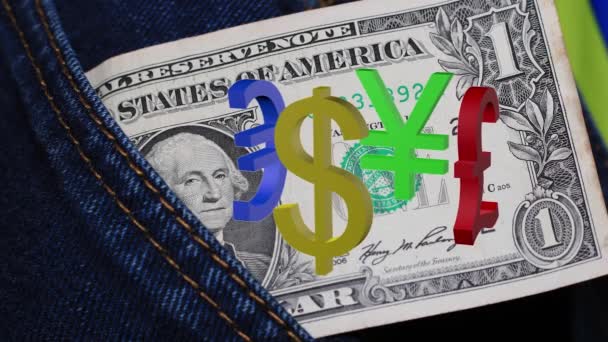 Symbols Major Currencies Motion — Stock Video