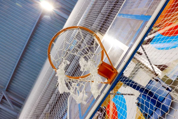Mesh basket for basketball — Stock Photo, Image