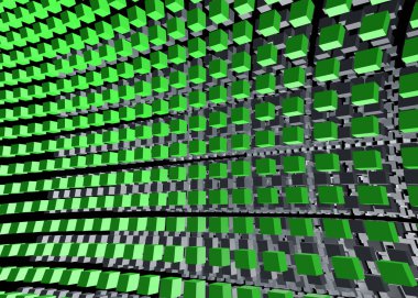 Üç boyutlu figürlerin soyut mozaiği