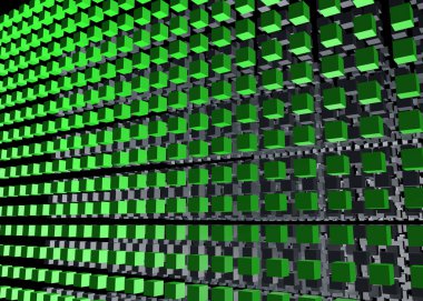 Üç boyutlu figürlerin soyut mozaiği