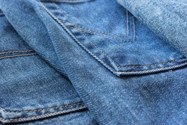 Tessuto Sfrangiato Vecchio Denim Blu — Foto Stock