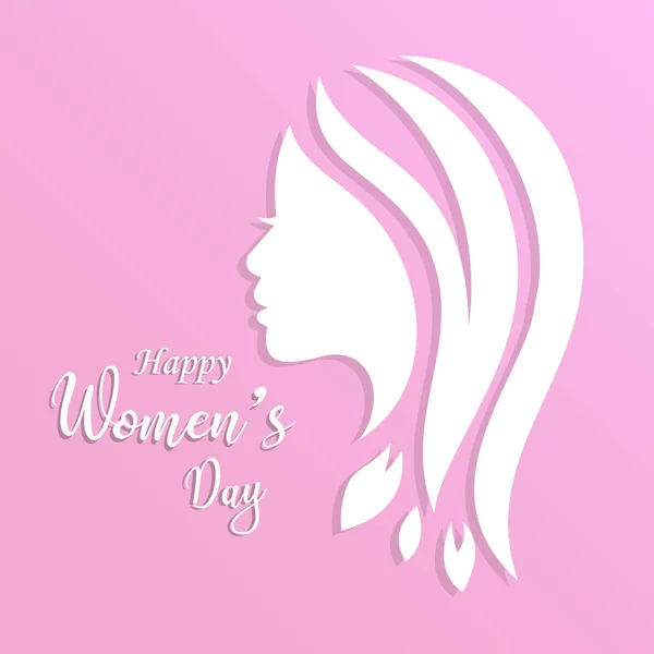 Feliz Día Mujer Fondo Plano — Vector de stock