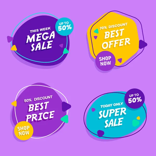 Conjunto Etiquetas Descuento — Vector de stock