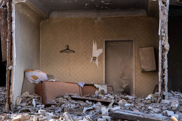 Arruinado Durante Terremoto Vieja Casa Ruinas Pared Ruinas Una Casa — Foto de Stock