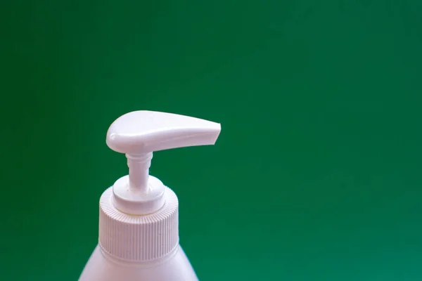Hygiena Ochrana Rukou Proti Virům Bakteriím Mýdlem Plastová Bílá Nádoba — Stock fotografie