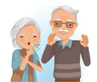 Corona virüsü ve koruyucu yüz maskesi takan insanlar. Soğuk algınlığı olan insanların kötü hisleri hastaların yayılması. Yeni Coronavirus 2019 ya da 2019-NCoV. Wuhan salgını illüstrasyonunun temsilcisi..