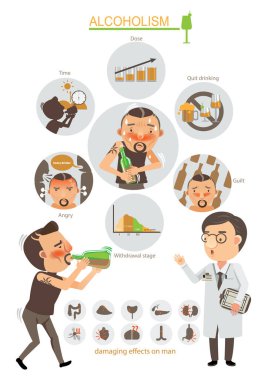 Alcoholism Medical Vector Illustration clipart