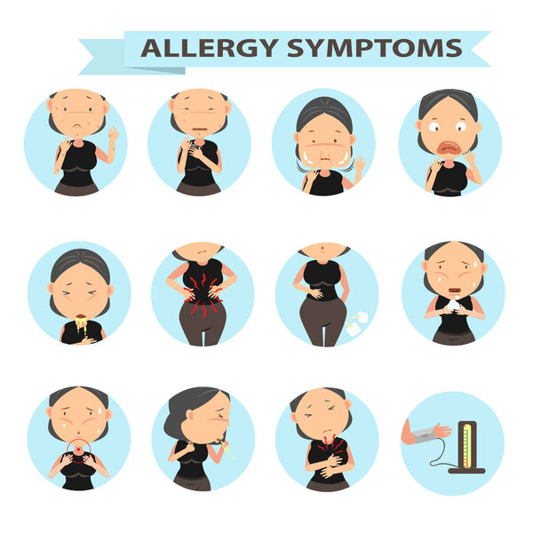 danger of allergies Vector Illustration