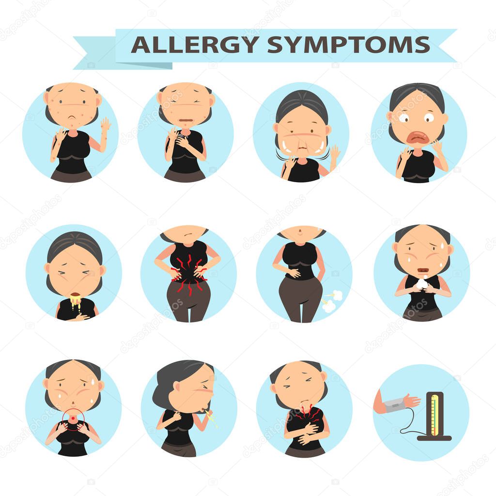 danger of allergies Vector Illustration