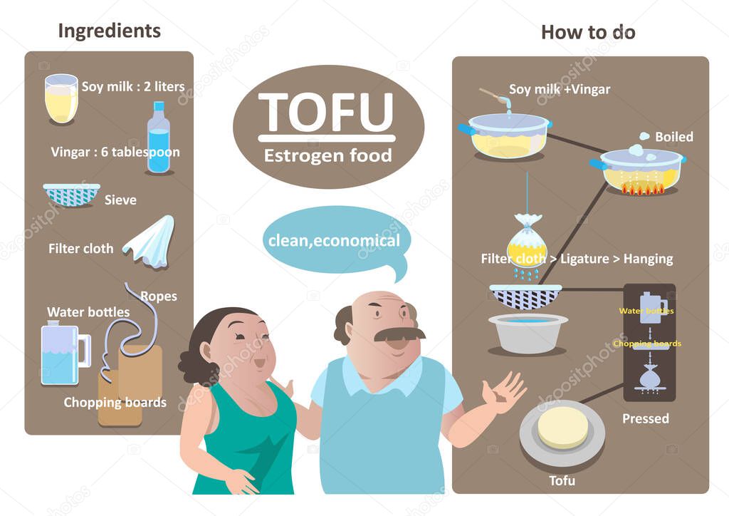 estrogen food Vector Illustration