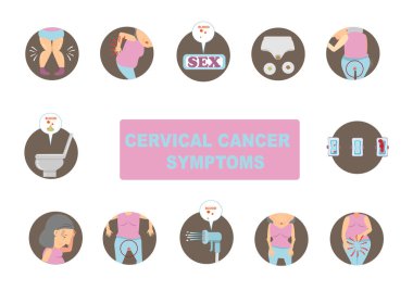 cervical cancer symptoms Vector Illustration clipart
