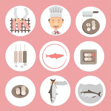 Balık Üretim Vektörü İllüstrasyonu