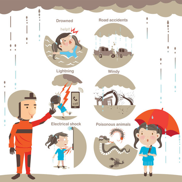 rainy season vector illustration