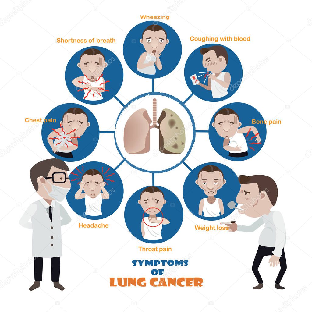 Lung cancer vector illustration