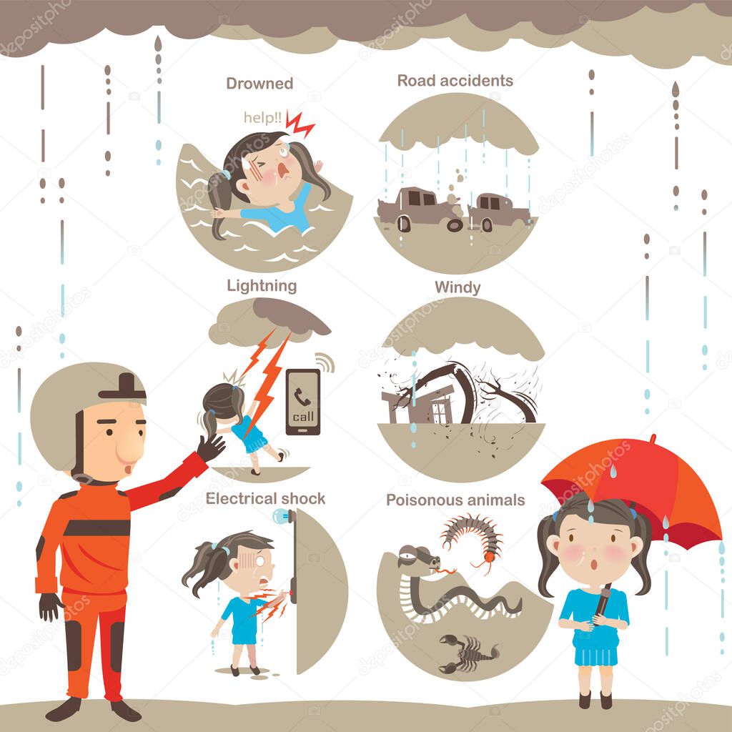 rainy season vector illustration