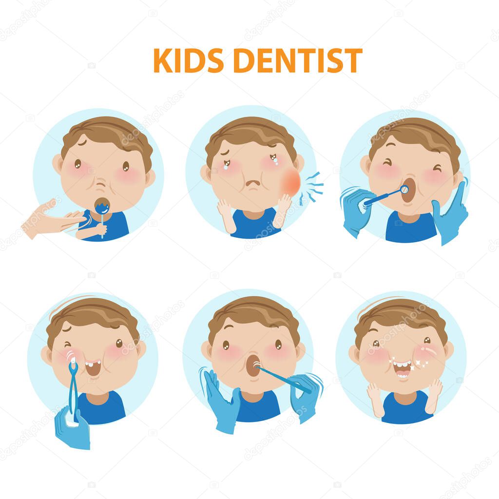 kids dentist vector illustration