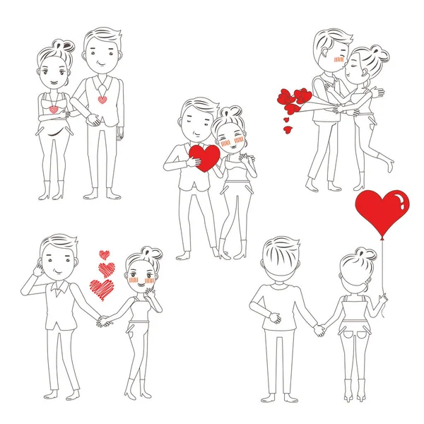 Valentine Couple Illustration Vectorielle — Image vectorielle