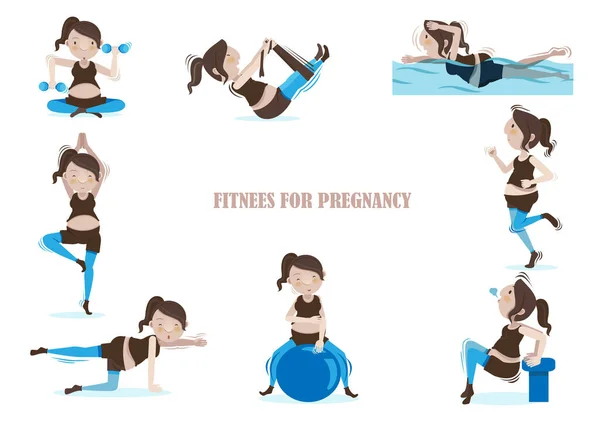 Ciąża Fitness Wektor Ilustracja — Wektor stockowy