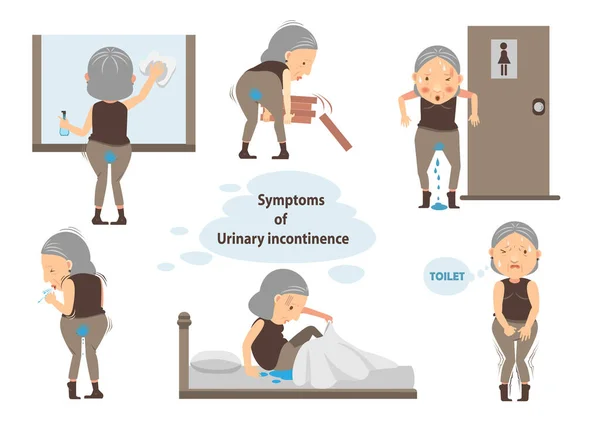 Urine Incontinentie Vector Illustratie — Stockvector