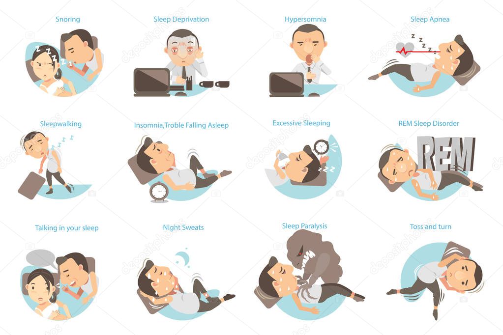 Sleep Problems vector illustration