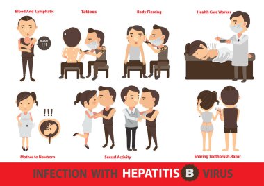 Infection hepatitis B  vector illustration clipart