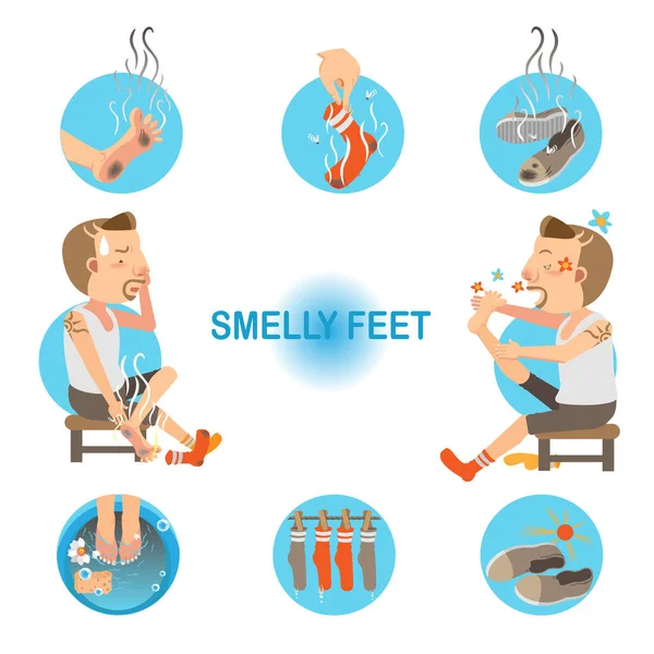 Smelly Feet Vector Illustration — Stock Vector