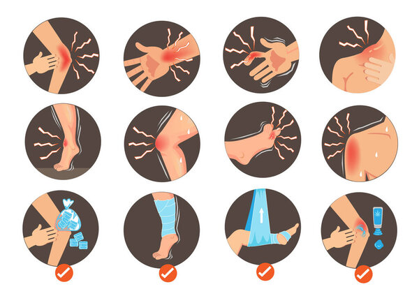 Sprains set vector illustration