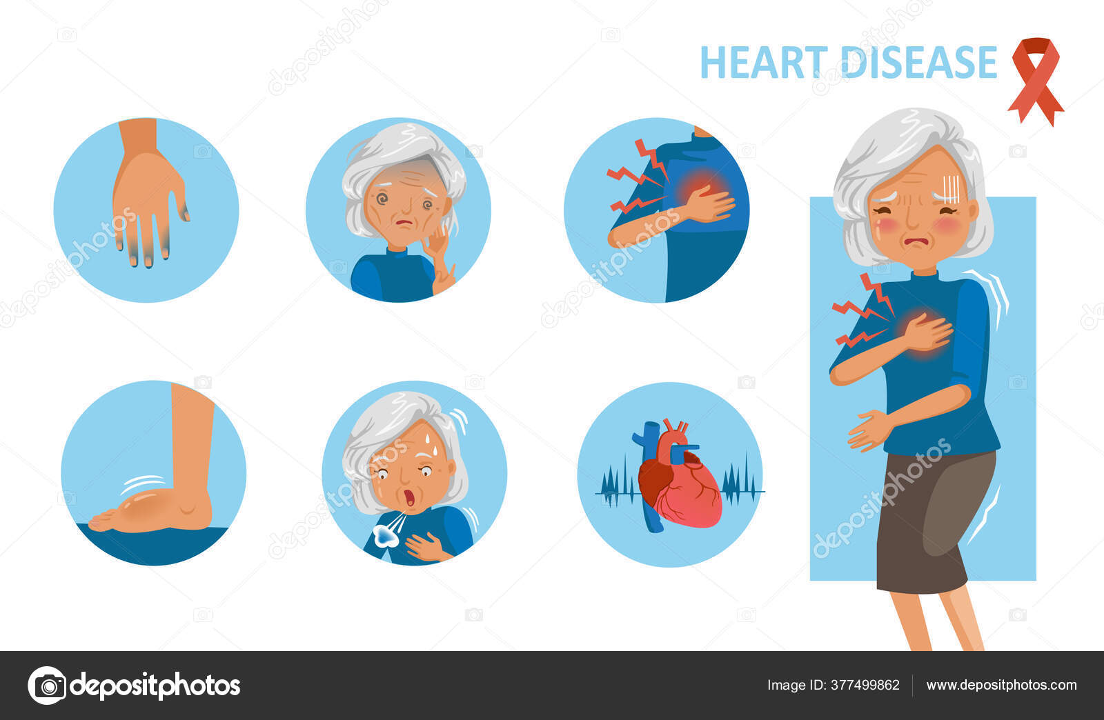 pic Cartoon Heart Attack Pictures https depositphotos com 377499862 stock illustration heart disease heart attack symptoms html