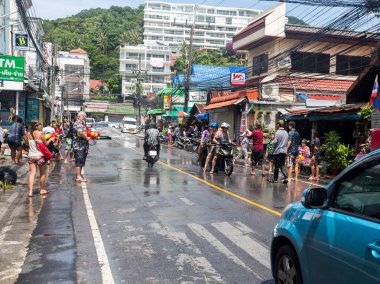 Phuket, Tayland - 13 Nisan 2017: - Songkran Tayland Budist yeni yıl kutlamaları