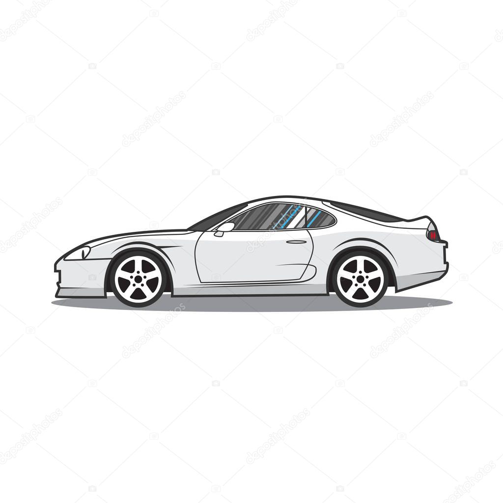 Vector cartoon japan sport car. Side view — Stock Vector © freshwater 145760239
