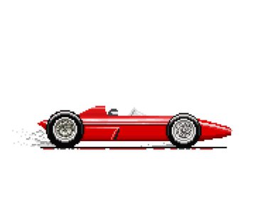 Pixel old race car clipart